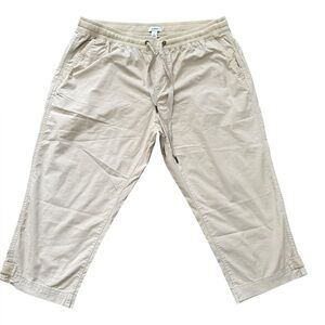 LL Bean Women's Stretch Ripstop Pull-On Capri Pants NWT large petite